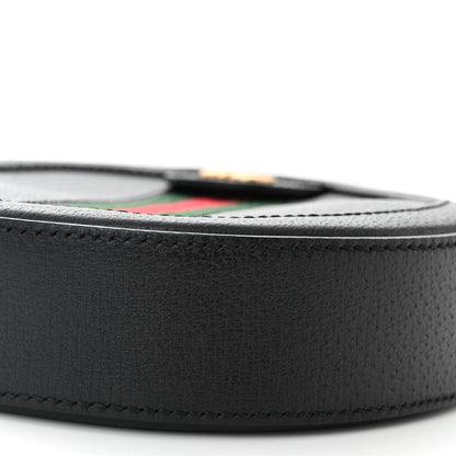 Gucci Grained Calfskin Web Mini Ophidia Round Shoulder Bag Black 10 of 12