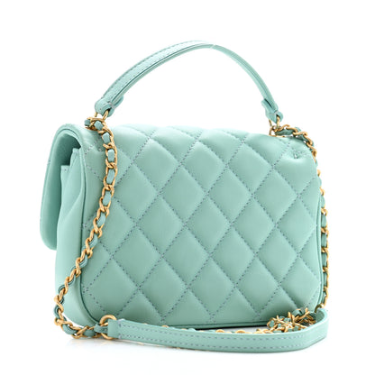 Chanel Calfskin Quilted Top Handle Flap Light Blue 3 of 10