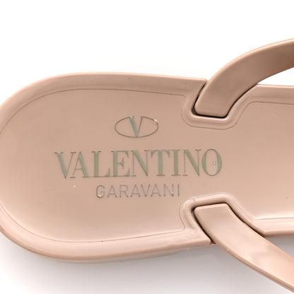 Valentino Garavani PVC Jelly Rockstud Bow Thong Sandals 39 Poudre 8 of 8