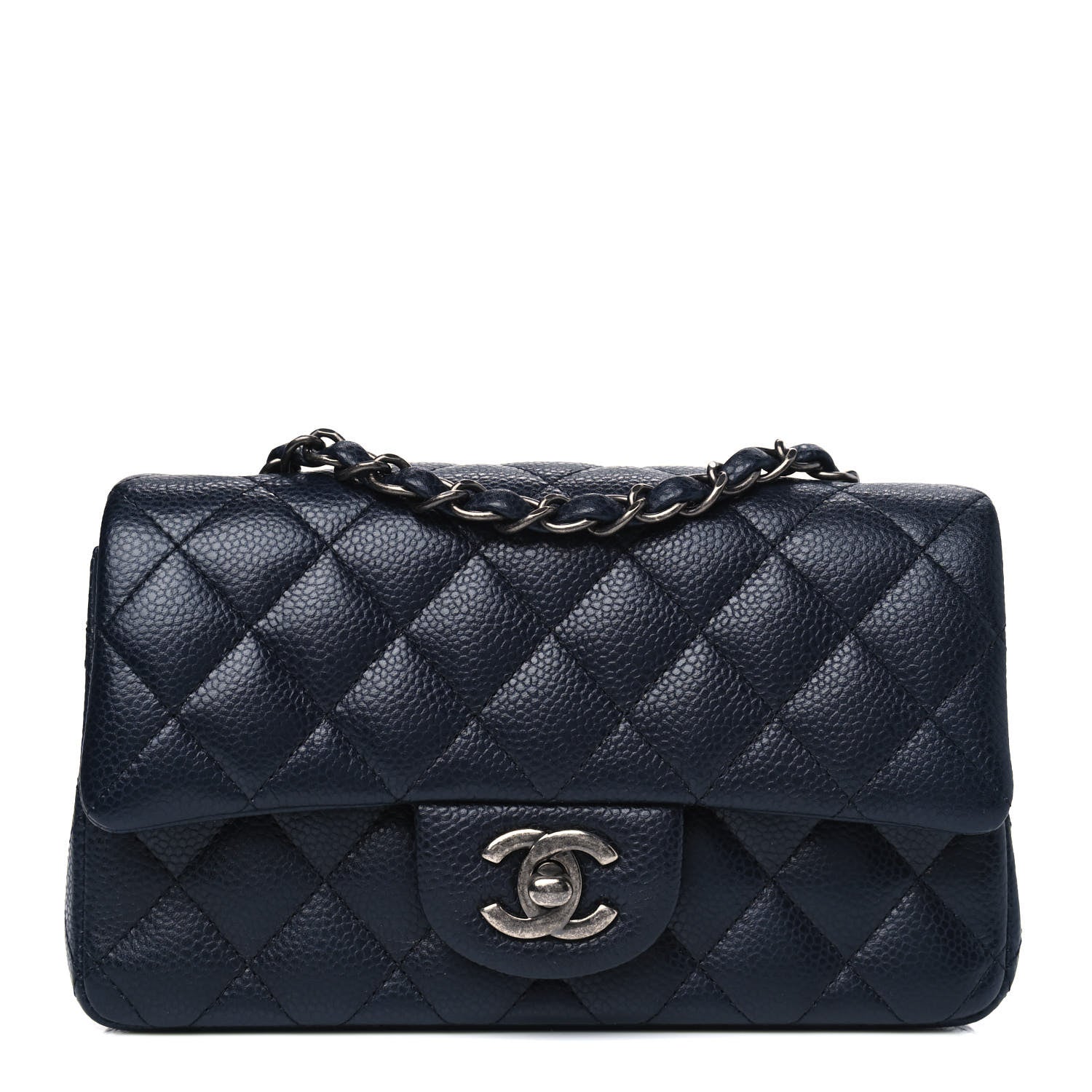 Chanel Caviar Quilted Mini Rectangular Flap Navy 1 of 4