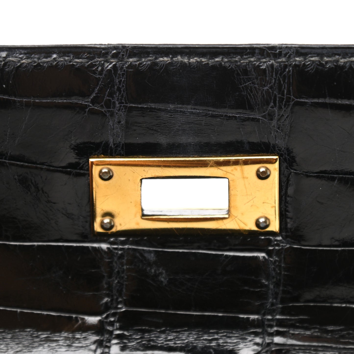 Shiny Alligator Kelly Sellier 28 Black