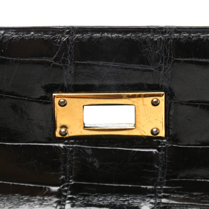 Hermes Shiny Alligator Kelly Sellier 28 Black 12 of 19