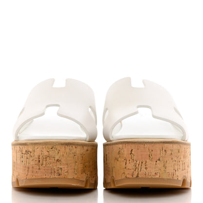 Hermes Calfskin Cork Eze 30 Sandals 35 White 2 of 9