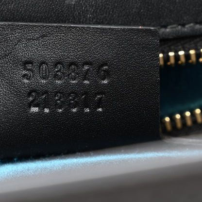 Gucci Suede Patent Web Dragon Embroidered Medium Ophidia Chain Shoulder Bag Blue Multicolor Black 7 of 10