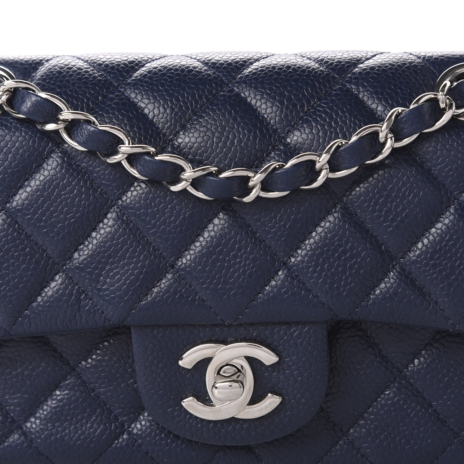 Chanel Caviar Quilted Mini Rectangular Flap Navy 10 of 11