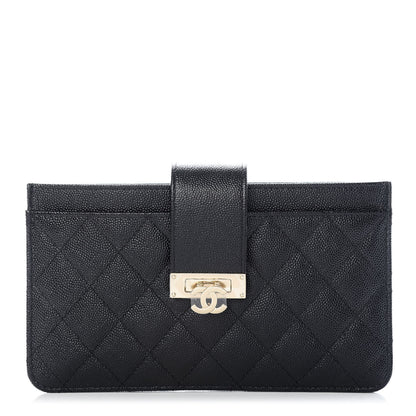 Chanel Caviar Quilted CC Strap Pouch Black 2 of 12