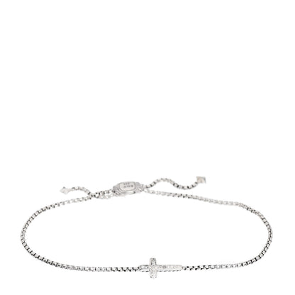 David Yurman Sterling Silver Diamond Petite Pave Cross Bracelet 1 of 4