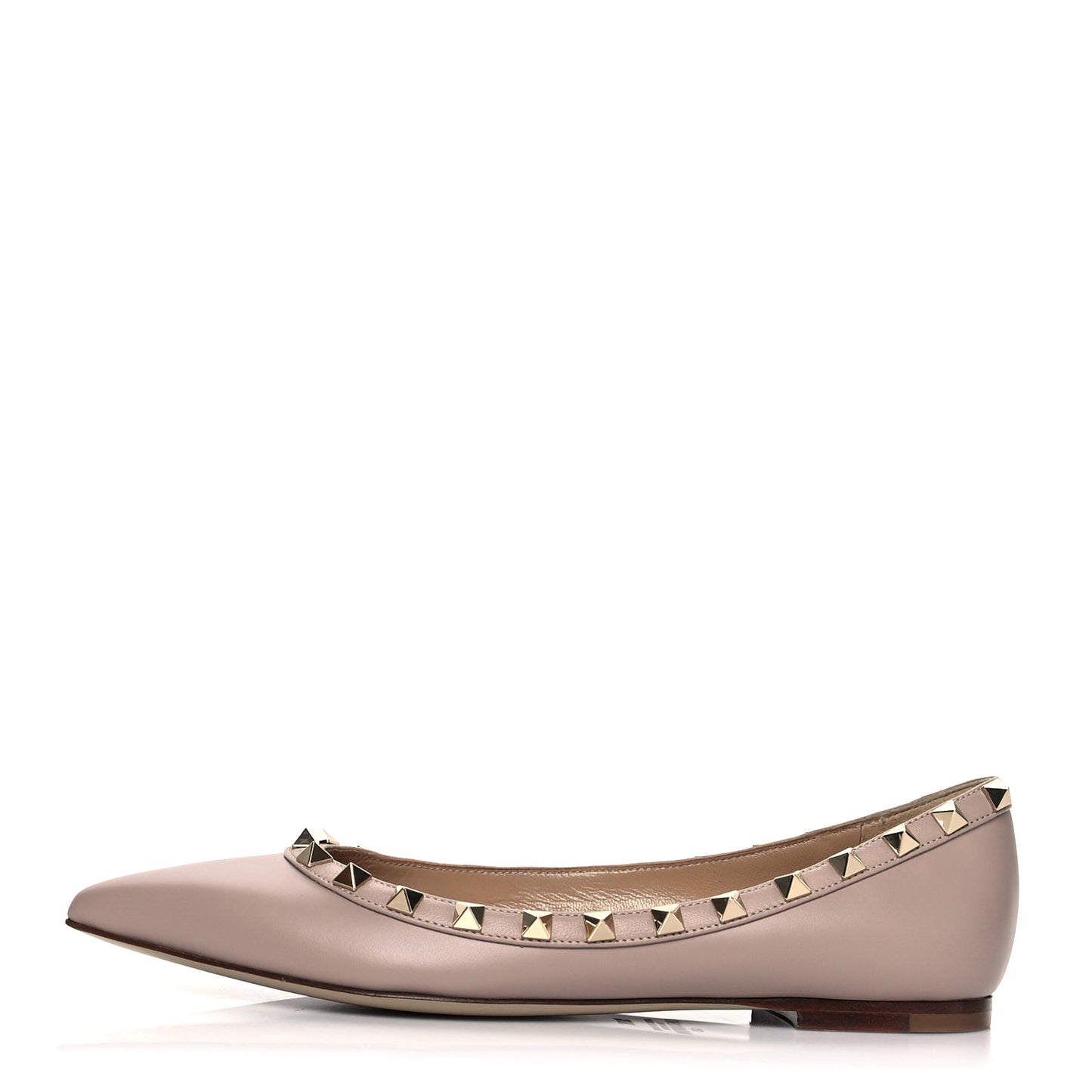 Nappa Rockstud Ballerina Flats 36 Poudre
