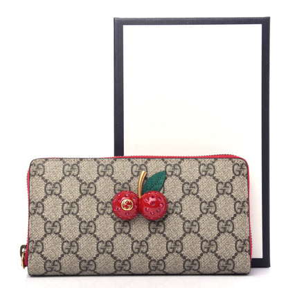 Gucci GG Supreme Monogram Cherries Zip Around Wallet Hibiscus Red 8 of 8