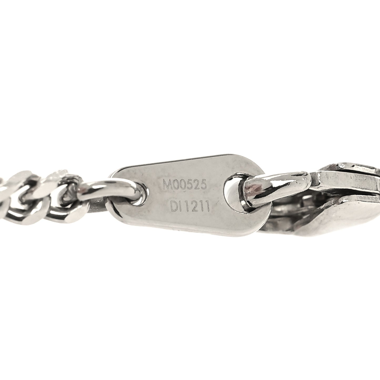 Monogram Lock Pendant Necklace Silver