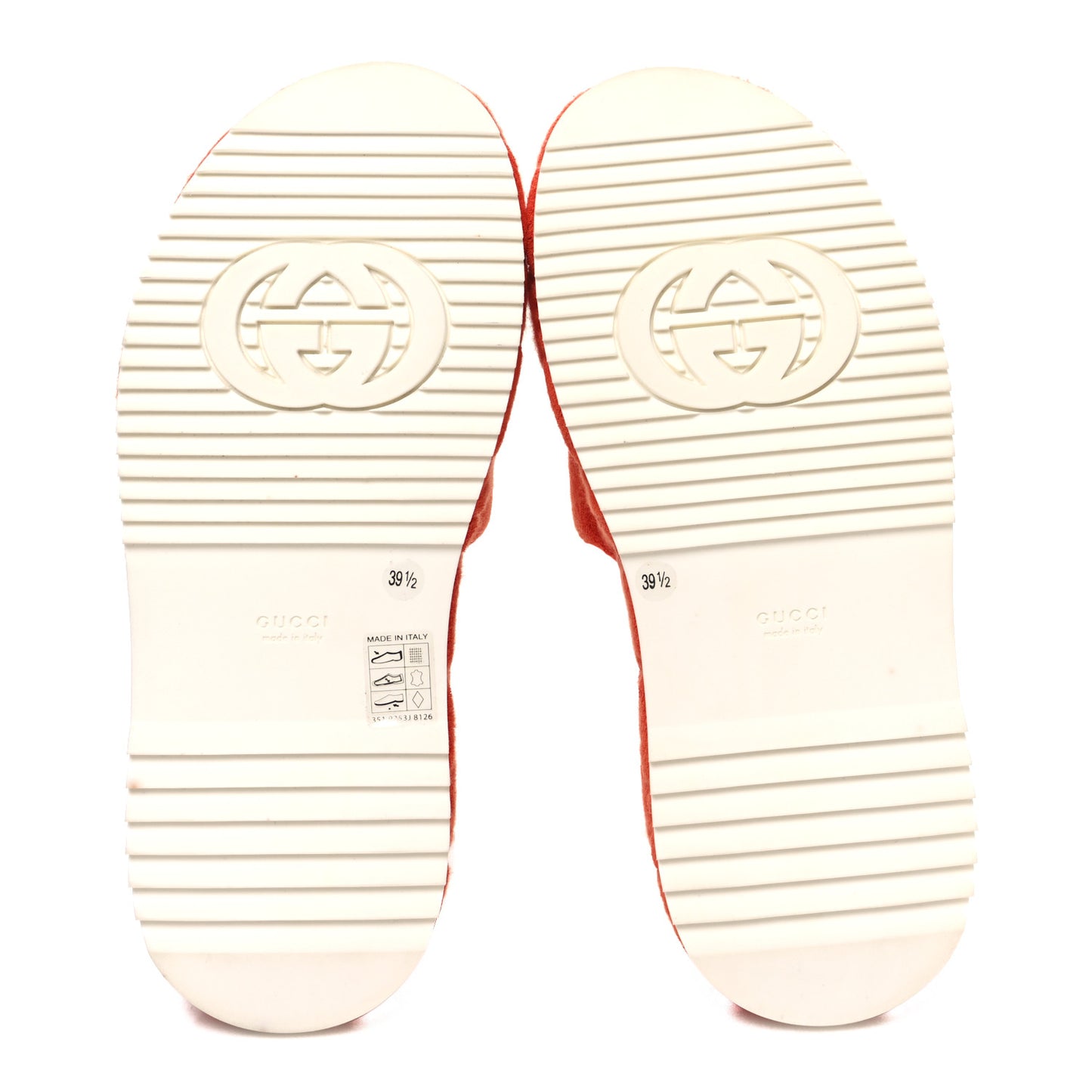 Terry Cloth GG Monogram Angelina Platform 55mm Slide Sandals 39.5 Deep Orange