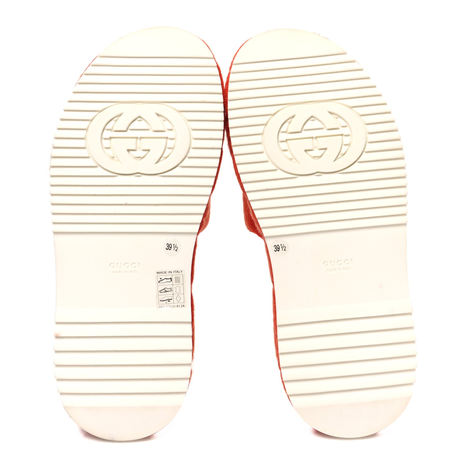 Gucci Terry Cloth GG Monogram Angelina Platform 55mm Slide Sandals 39.5 Deep Orange 7 of 11