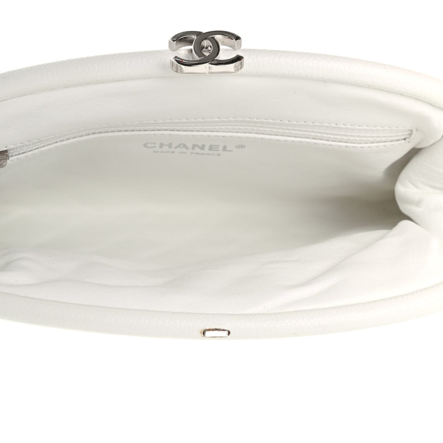 Caviar Quilted Timeless Clutch White