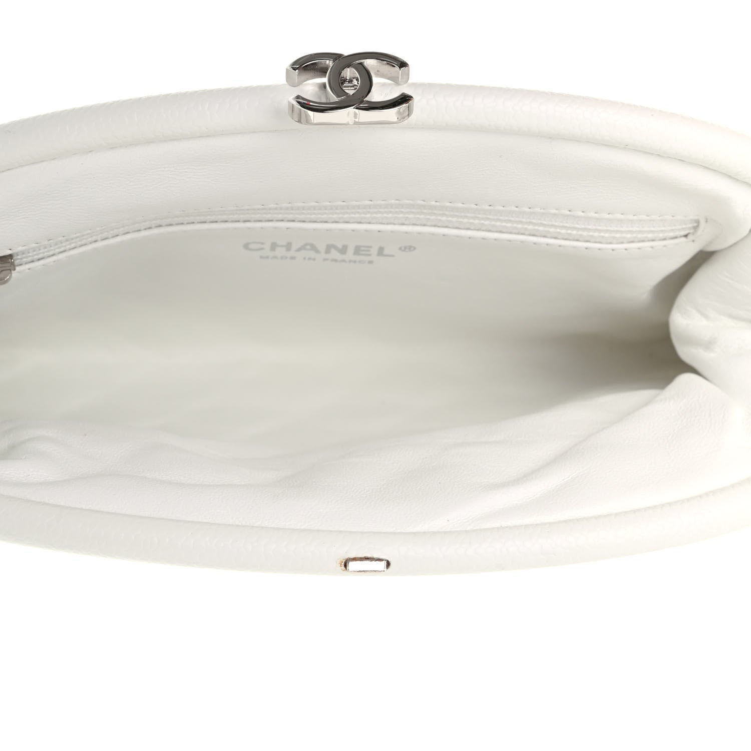 Chanel Caviar Quilted Timeless Clutch White 4 of 4