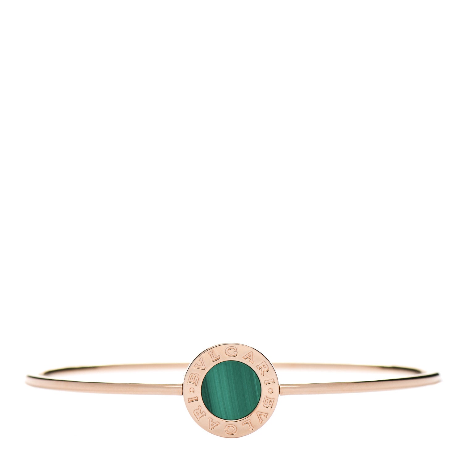 Bulgari 18K Rose Gold Malachite BVLGARI BVLGARI Bangle Bracelet S 1 of 4