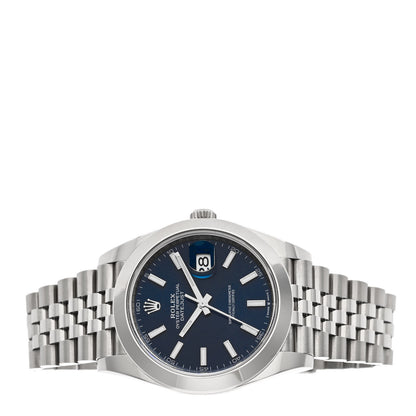 Rolex Stainless Steel 41mm Oyster Perpetual Datejust Watch Blue 126300 2 of 6