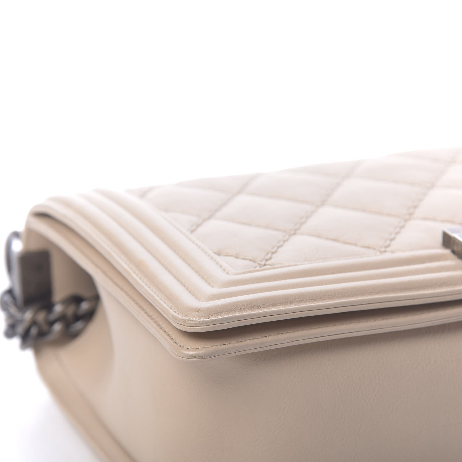 Chanel Quilted Double Stitch New Medium Boy Flap Beige 9 of 17