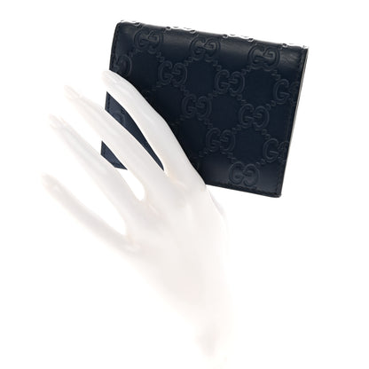 Gucci Guccissima Card Case Wallet Blue 2 of 13