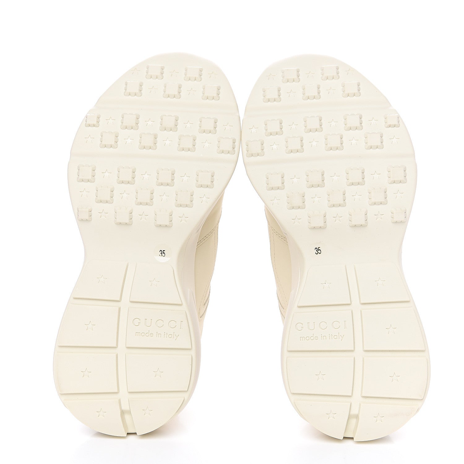 Gucci Calfskin Logo Womens Rhyton Sneakers 35 Ivory 5 of 9