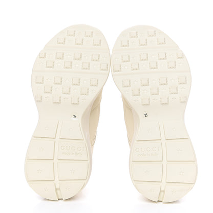Gucci Calfskin Logo Womens Rhyton Sneakers 35 Ivory 5 of 9