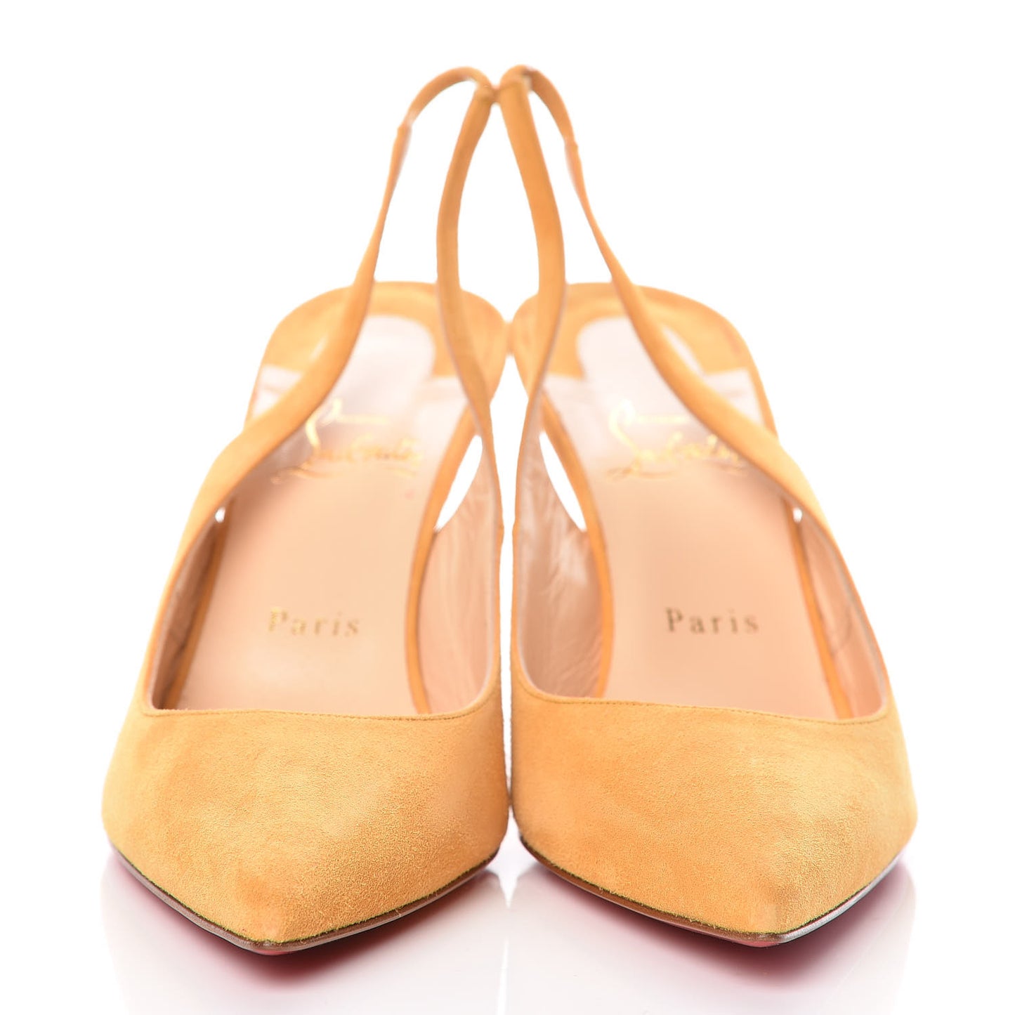 Veau Velours Apostrophy Sling 85 Pumps 39.5 Epi D'Or