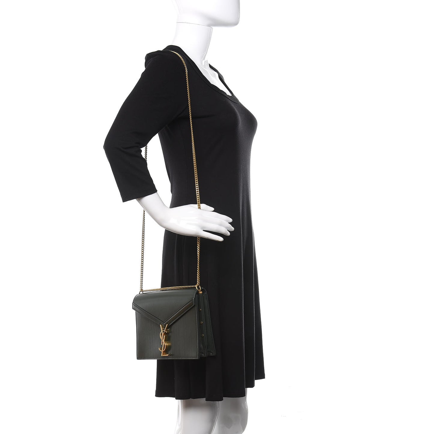Smooth Calfskin Monogram Cassandra Clasp Bag Dark Green