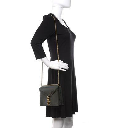 Saint Laurent Smooth Calfskin Monogram Cassandra Clasp Bag Dark Green 2 of 10
