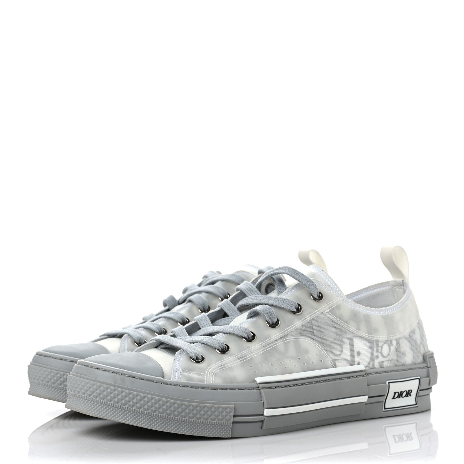 Christian Dior Technical Canvas Oblique Mens B23 Low Top Sneaker 43 43 White Grey 3 of 10