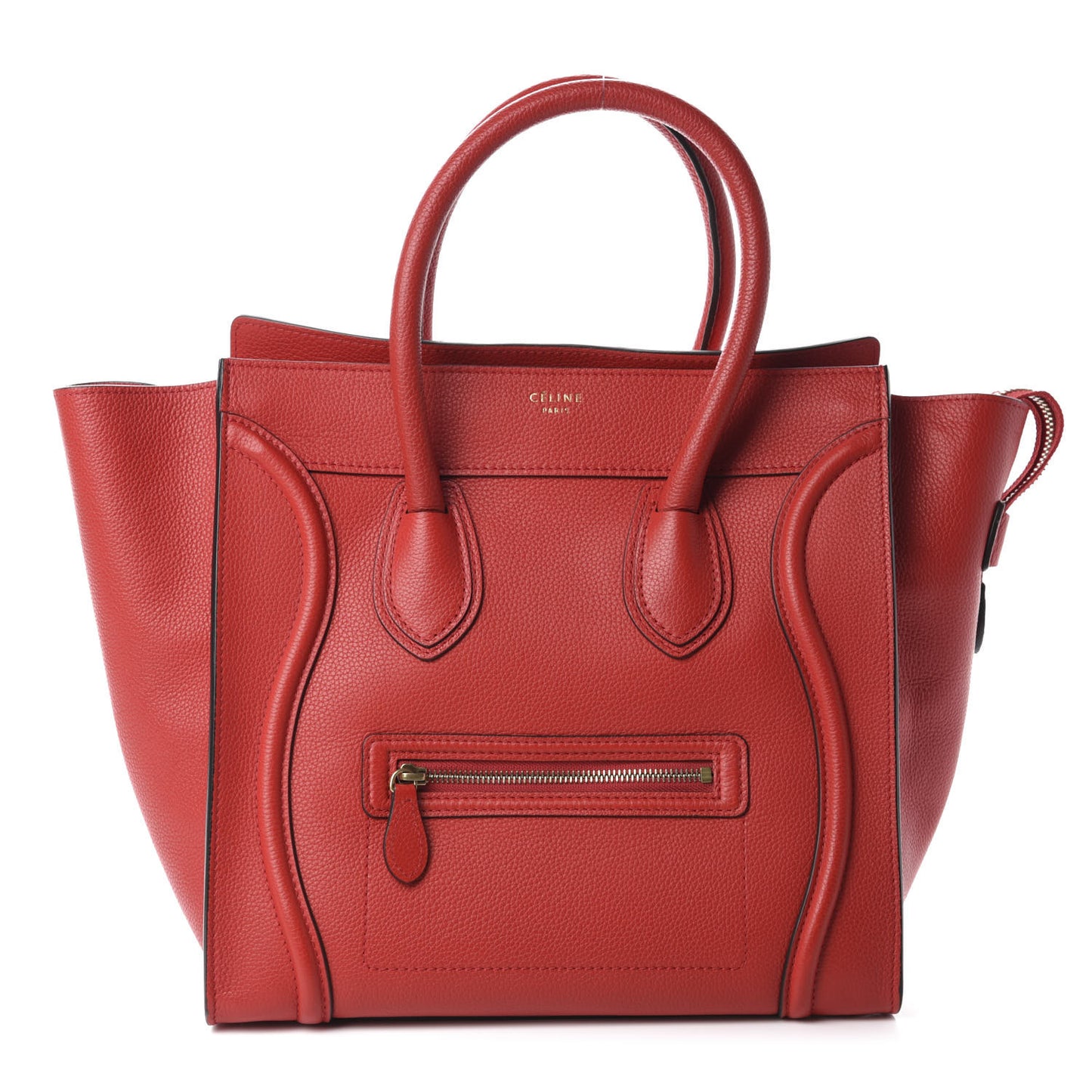 Drummed Calfskin Mini Luggage Coquelicot