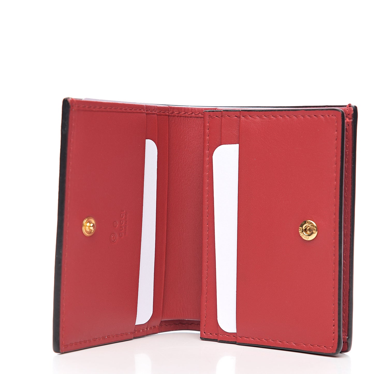 GG Supreme Monogram Blooms Card Case Wallet Beige Blue Navy Hibiscus Red