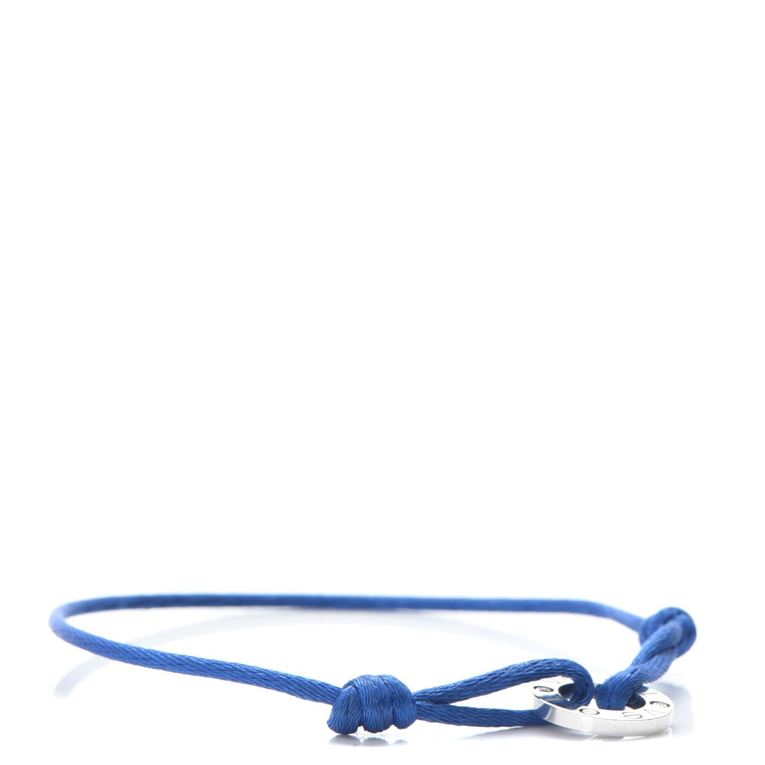Cartier 18K White Gold Diamond LOVE Adjustable Cord Bracelet Royal Blue 1 of 6