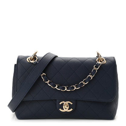 Chanel Caviar Quilted City Walk Flap Navy Blue 1 of 11
