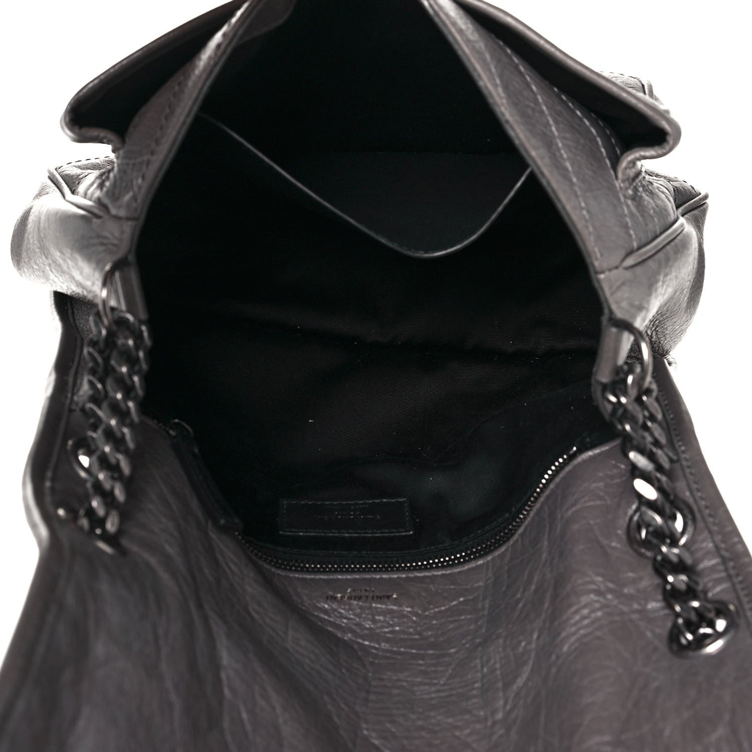 Saint Laurent Crinkled Calfskin Matelasse Monogram Medium Niki Chain Satchel Dark Chocolate 5 of 16