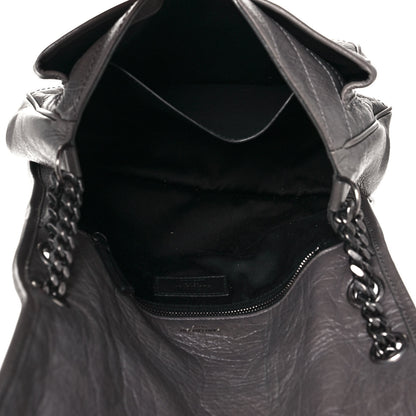 Saint Laurent Crinkled Calfskin Matelasse Monogram Medium Niki Chain Satchel Dark Chocolate 5 of 16