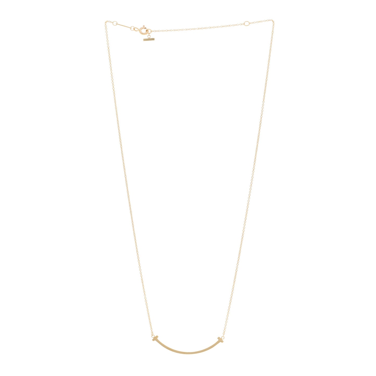 18K Yellow Gold Small T Smile Pendant Necklace