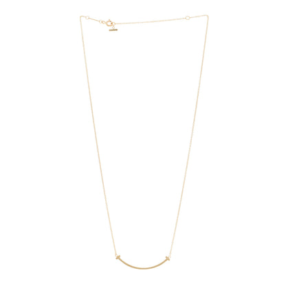 Tiffany 18K Yellow Gold Small T Smile Pendant Necklace 3 of 5
