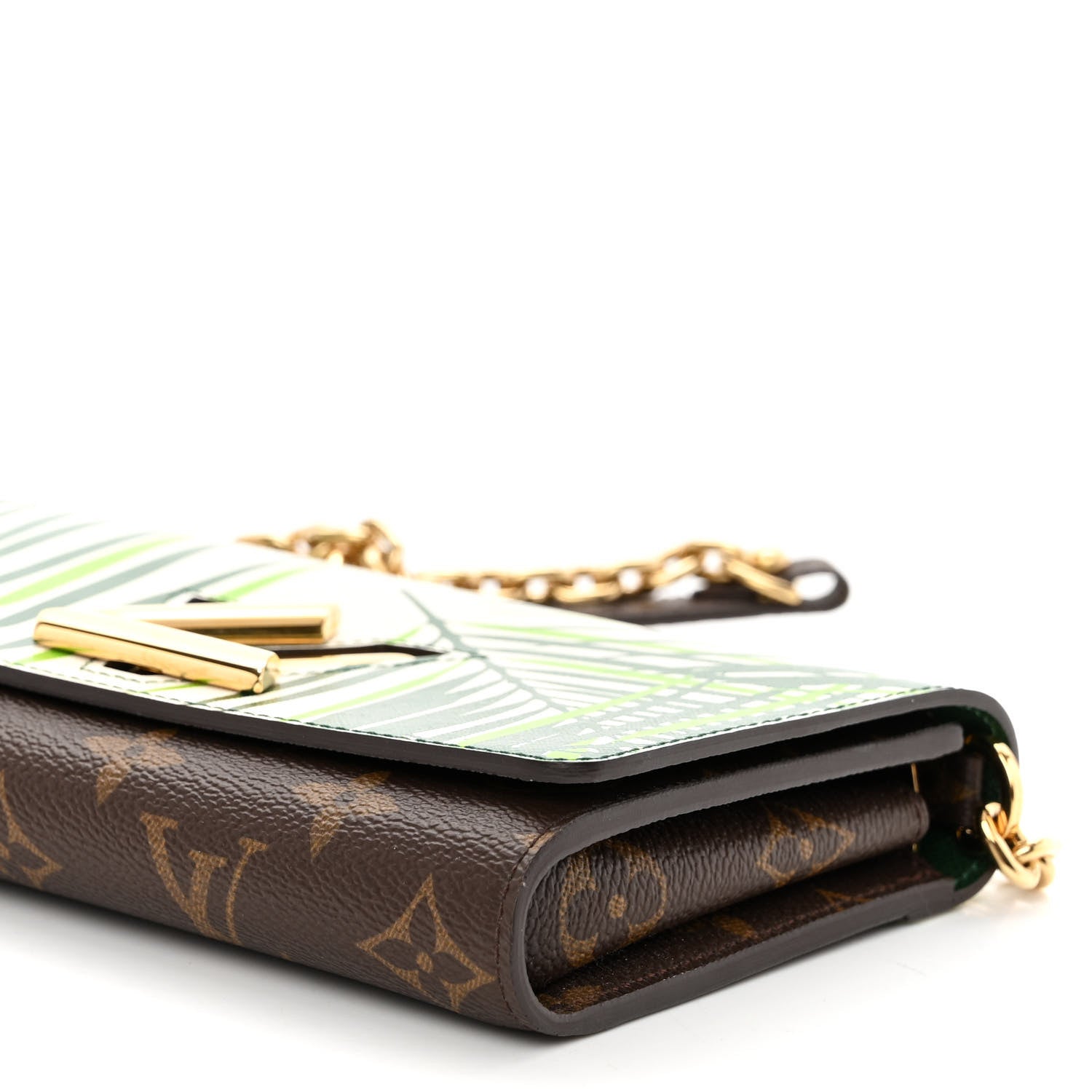 Louis Vuitton Monogram Palm Twist Chain Wallet Vert White 9 of 11