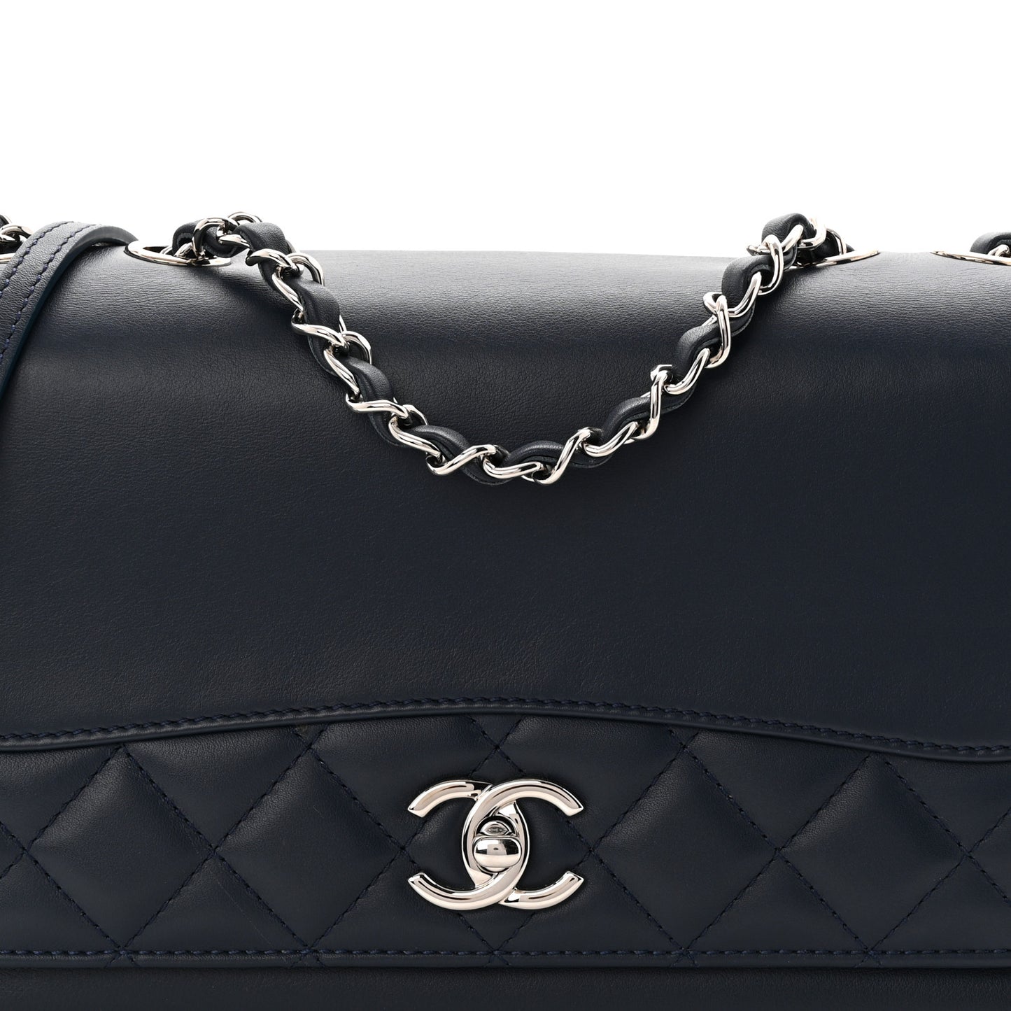 Calfskin Small Tramezzo Flap Navy