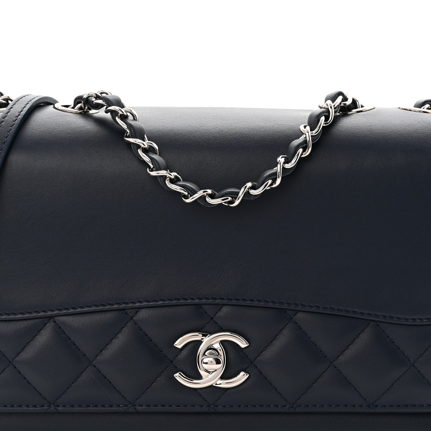 Chanel Calfskin Small Tramezzo Flap Navy 8 of 11