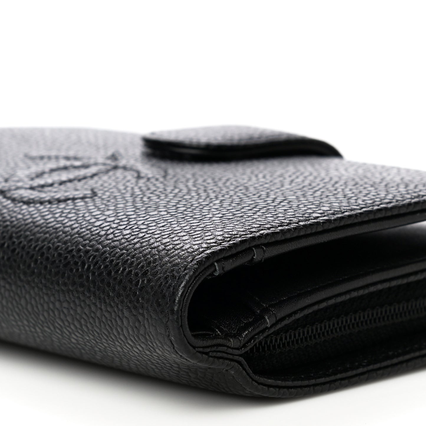 Caviar Timeless CC Zipped Pocket Wallet Black