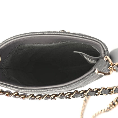 Chanel Caviar Quilted French New Wave Phone Holder With Chain Grey 4 of 4