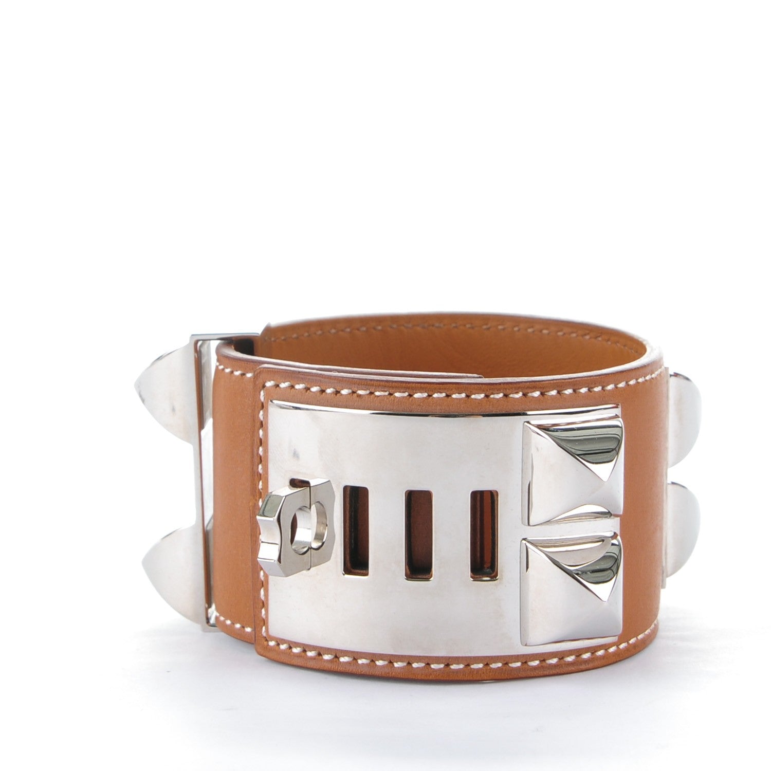 Hermes Barenia Collier De Chien CDC Bracelet S Fauve 3 of 7