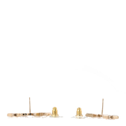 Chanel Crystal Star CC Earrings Gold 3 of 5
