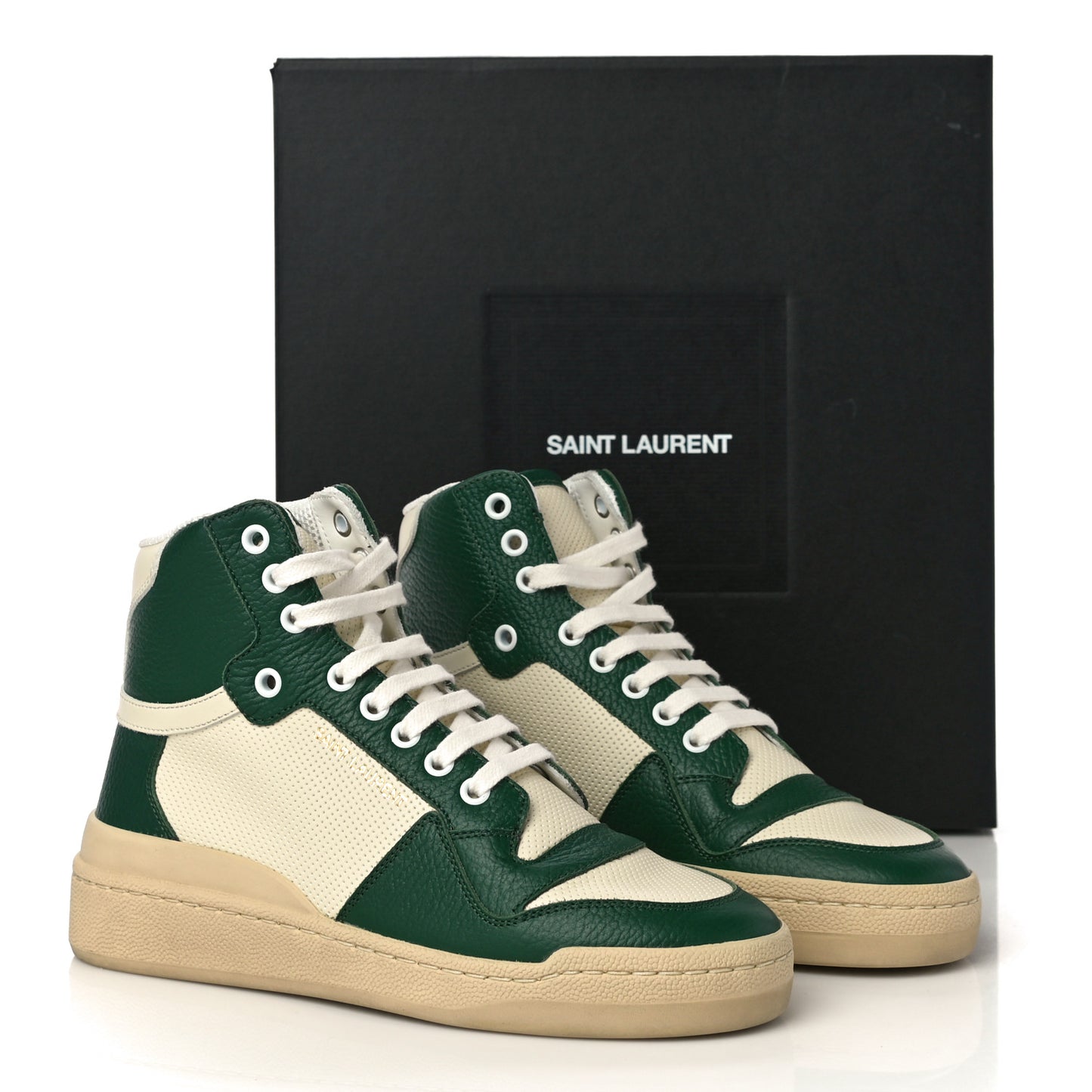 Calfskin Mid Top Sneakers 37 Green