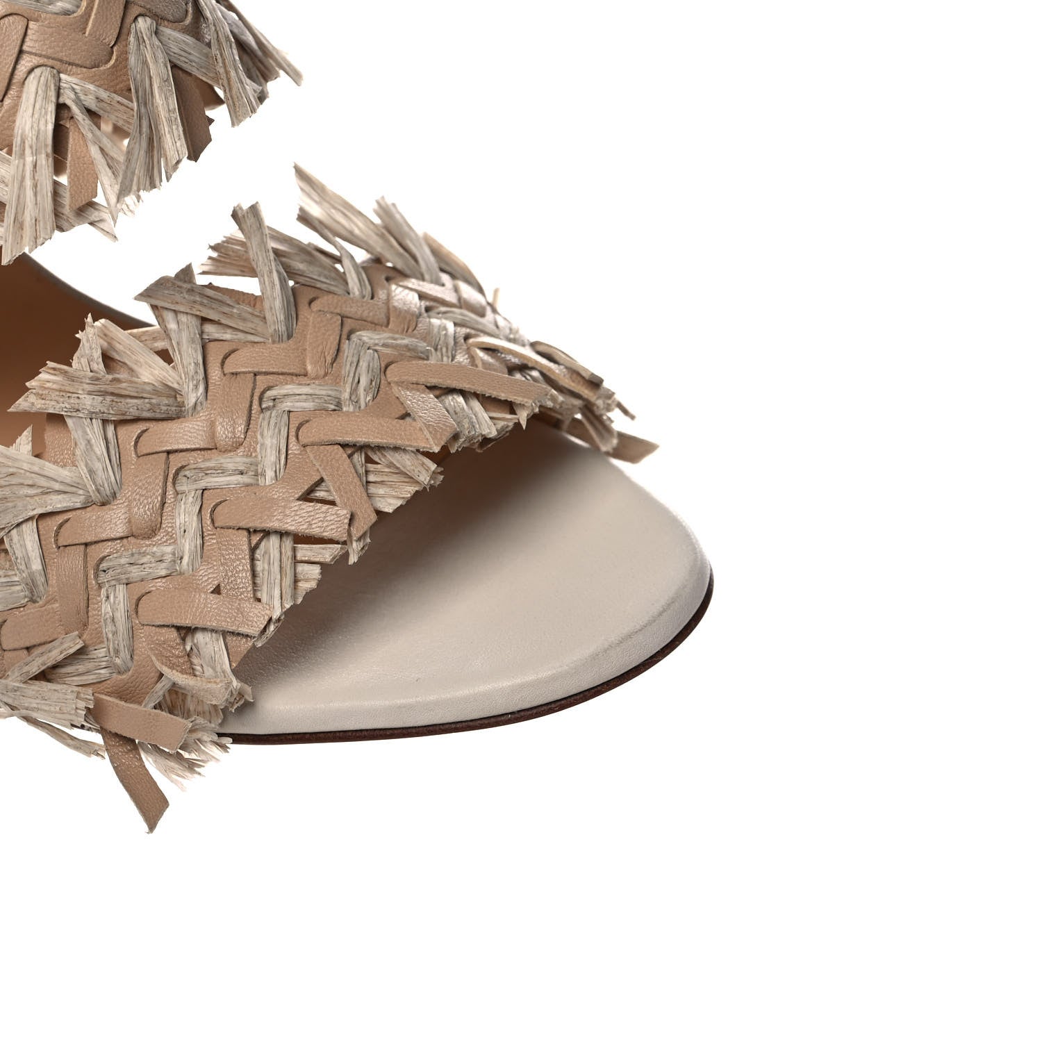 Christian Louboutin Nappa Raffia Fringe Meroine 85 Sandals 37.5 Beige 8 of 9