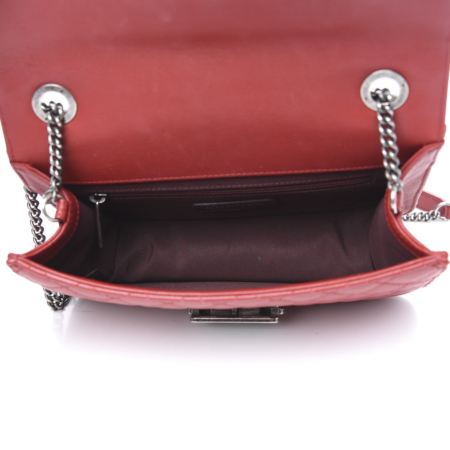 Chanel Goatskin Quilted Small CC University Top Handle Flap Red 5 of 15