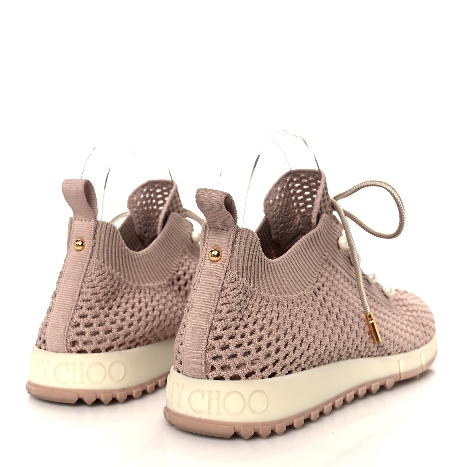 Jimmy Choo Veles Knit Pearly Lace Up Sneaker 38 Light Pink 5 of 8