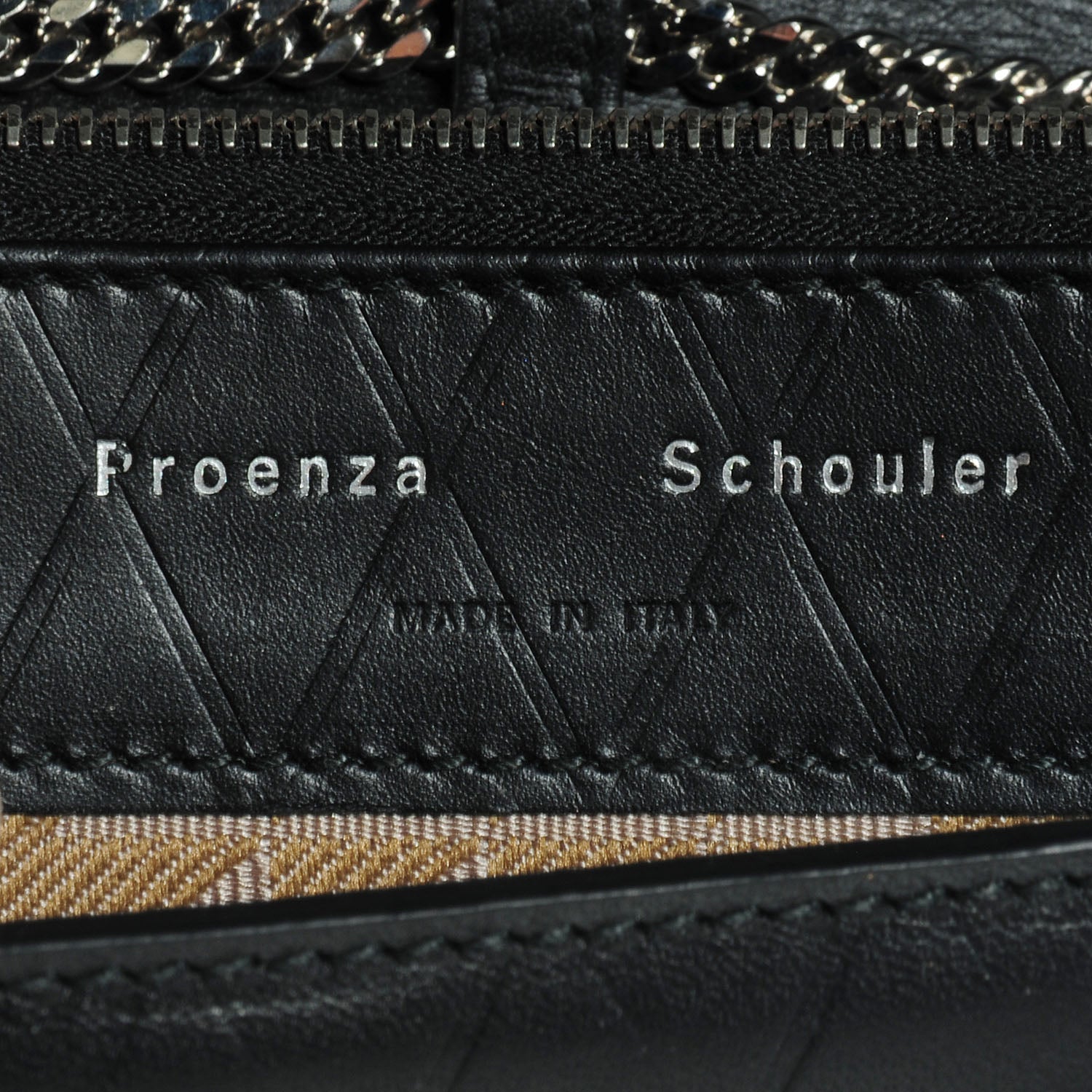 Proenza Schouler Calfskin Embossed Crosshatch PS11 Chain Wallet Black 9 of 10