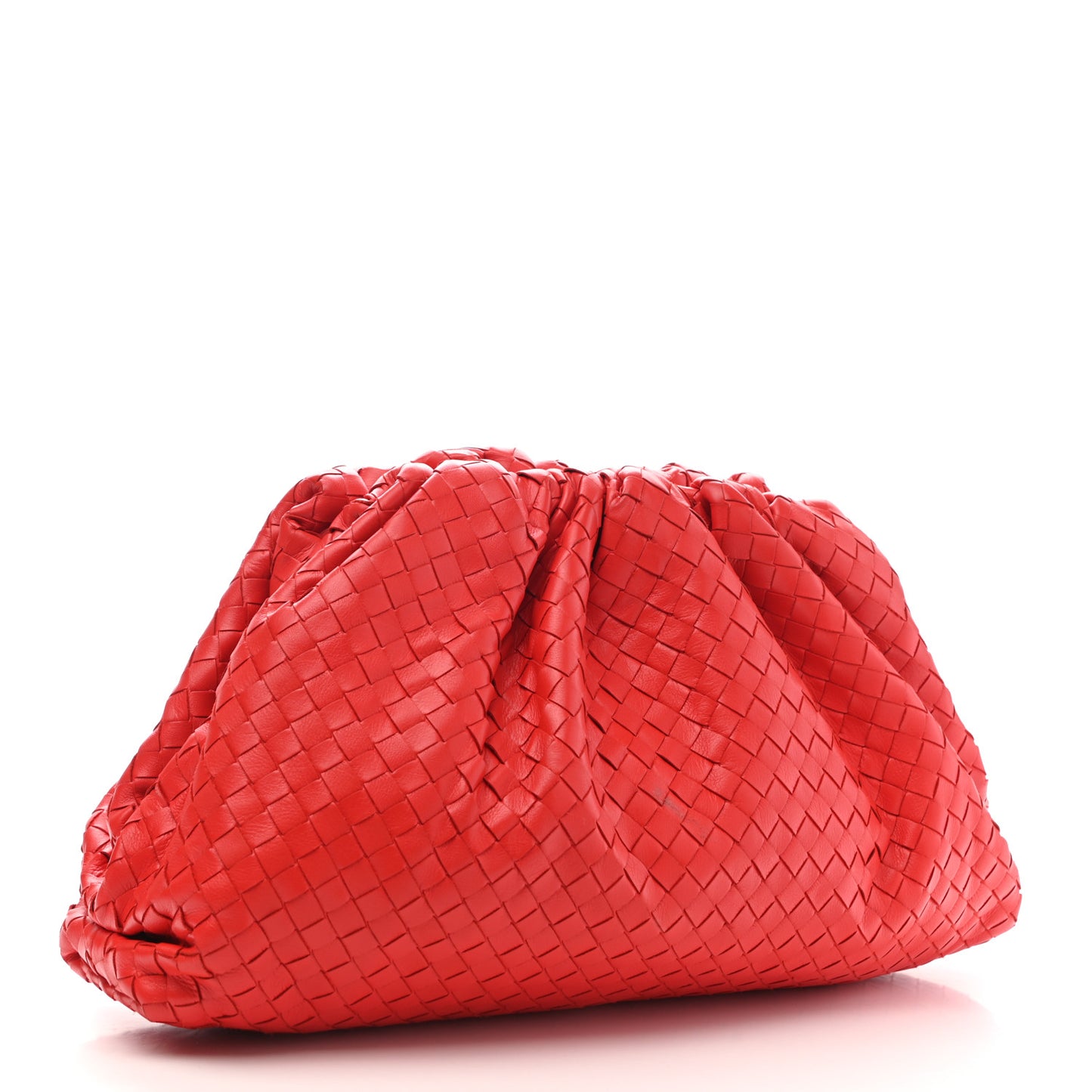 Nappa Maxi Intrecciato The Pouch Oversized Clutch Bright Red