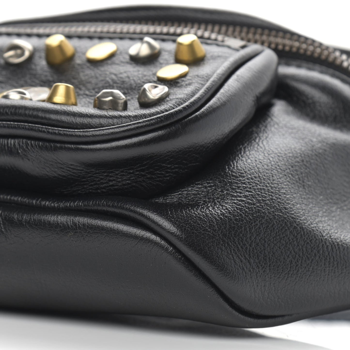 Calfskin Ophidia Studs Belt Bag Black